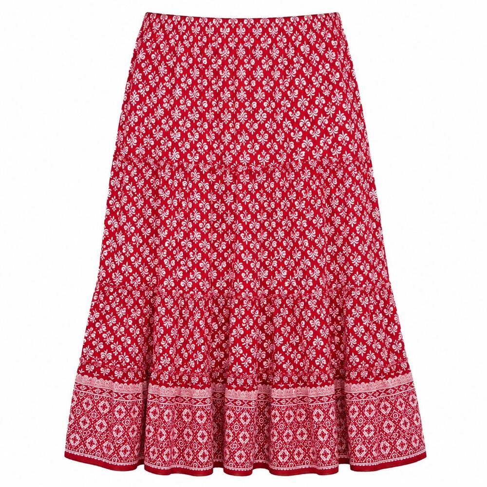 White Stag Skirt Women's M(8-10) Red/White Draw string Waist Cottagecore Boho - Picture 2 of 15